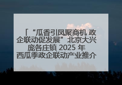 “瓜香引凤聚商机 政企联动促发展”北京大兴庞各庄镇 2025 年西瓜季政企联动产业推介活动圆满举行