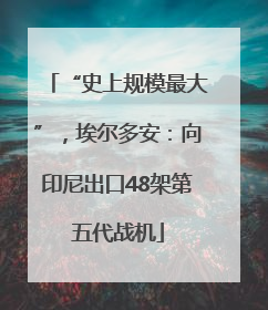 “史上规模最大”，埃尔多安：向印尼出口48架第五代战机