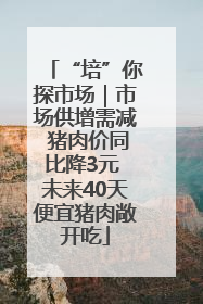 “培”你探市场｜市场供增需减 猪肉价同比降3元 未来40天便宜猪肉敞开吃