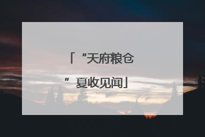 “天府粮仓”夏收见闻