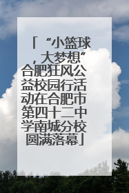 “小篮球，大梦想”合肥狂风公益校园行活动在合肥市第四十二中学南城分校圆满落幕