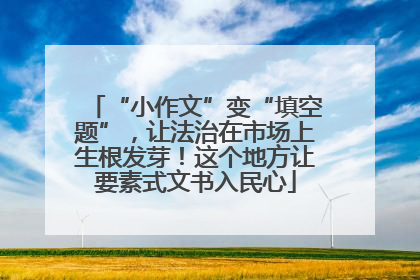 “小作文”变“填空题”，让法治在市场上生根发芽！这个地方让要素式文书入民心