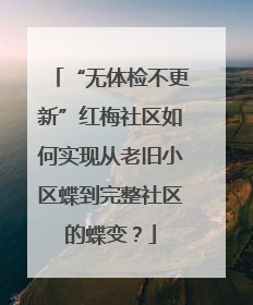 “无体检不更新”红梅社区如何实现从老旧小区蝶到完整社区的蝶变？