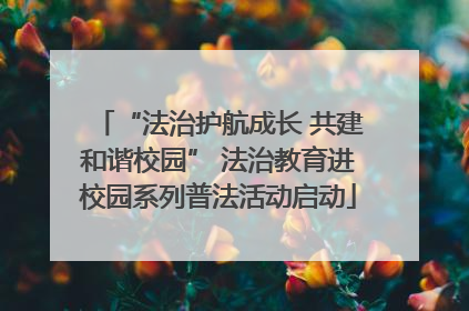 “法治护航成长 共建和谐校园” 法治教育进校园系列普法活动启动