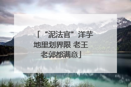 “泥法官”洋芋地里划界限 老王老郭都满意