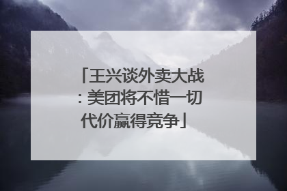 王兴谈外卖大战：美团将不惜一切代价赢得竞争