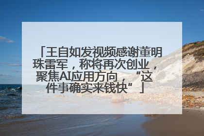 王自如发视频感谢董明珠雷军，称将再次创业，聚焦AI应用方向，“这件事确实来钱快”