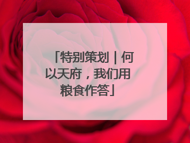 特别策划｜何以天府，我们用粮食作答