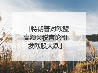 特朗普对欧盟高额关税言论引发欧股大跌