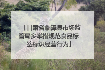 甘肃省临泽县市场监管局多举措规范食品标签标识经营行为