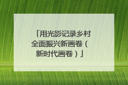 用光影记录乡村全面振兴新画卷（新时代画卷）