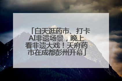 白天逛药市、打卡AI非遗场景，晚上看非遗大戏！天府药市在成都彭州开幕