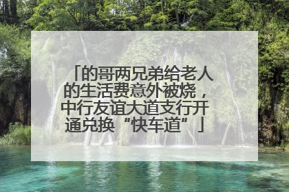 的哥两兄弟给老人的生活费意外被烧，中行友谊大道支行开通兑换“快车道”