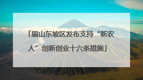 眉山东坡区发布支持“新农人”创新创业十六条措施