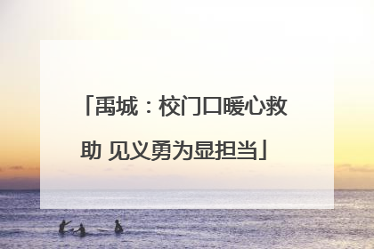禹城：校门口暖心救助 见义勇为显担当