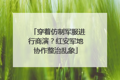 穿着仿制军服进行商演？红安军地协作整治乱象