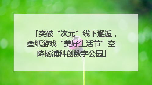 突破“次元”线下邂逅，叠纸游戏“美好生活节”空降杨浦科创数字公园