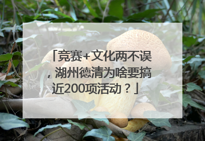 竞赛+文化两不误，湖州德清为啥要搞近200项活动？