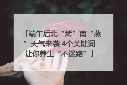 端午后北“烤”南“蒸”天气来袭 4个关键词让你养生“不迷路”