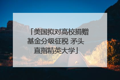 美国拟对高校捐赠基金分级征税 矛头直指精英大学