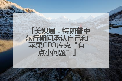 美媒爆：特朗普中东行期间承认自己和苹果CEO库克“有点小问题”