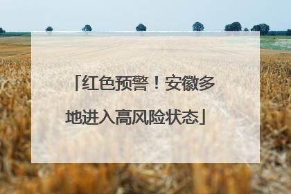 红色预警！安徽多地进入高风险状态