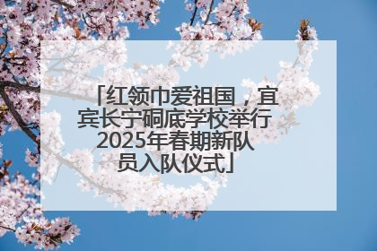 红领巾爱祖国，宜宾长宁硐底学校举行2025年春期新队员入队仪式