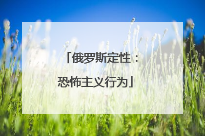俄罗斯定性：恐怖主义行为