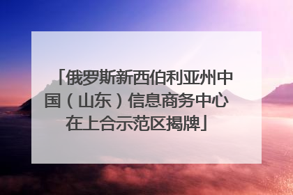俄罗斯新西伯利亚州中国（山东）信息商务中心在上合示范区揭牌