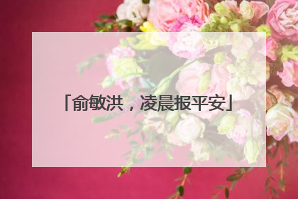 俞敏洪，凌晨报平安