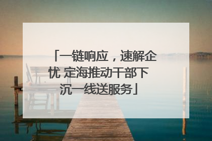 一链响应，速解企忧 定海推动干部下沉一线送服务