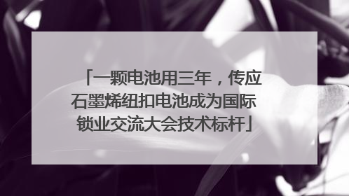 一颗电池用三年，传应石墨烯纽扣电池成为国际锁业交流大会技术标杆