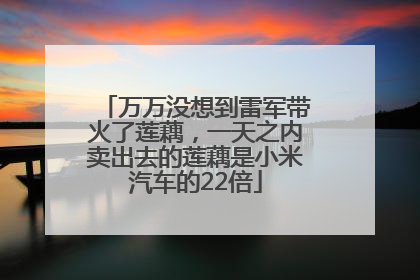 万万没想到雷军带火了莲藕，一天之内卖出去的莲藕是小米汽车的22倍