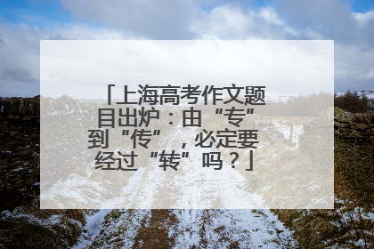 上海高考作文题目出炉：由“专”到“传”，必定要经过“转”吗？