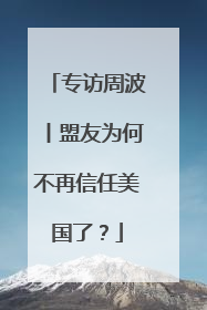 专访周波丨盟友为何不再信任美国了？