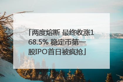 两度熔断 最终收涨168.5% 稳定币第一股IPO首日被疯抢