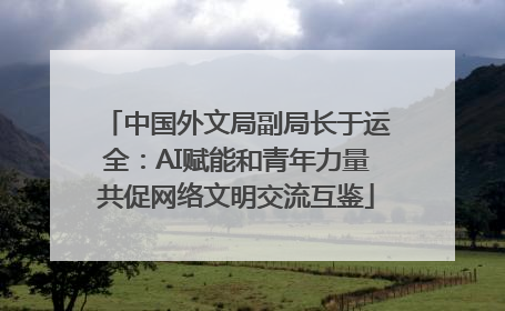 中国外文局副局长于运全：AI赋能和青年力量共促网络文明交流互鉴