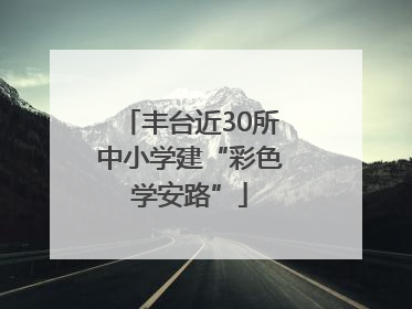 丰台近30所中小学建“彩色学安路”