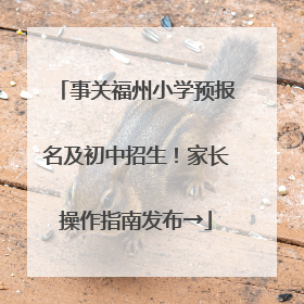 事关福州小学预报名及初中招生！家长操作指南发布→