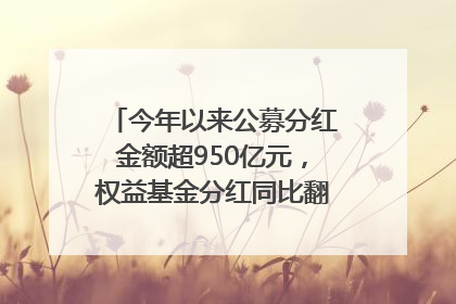 今年以来公募分红金额超950亿元，权益基金分红同比翻倍｜招财猫