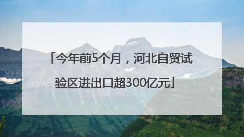 今年前5个月，河北自贸试验区进出口超300亿元