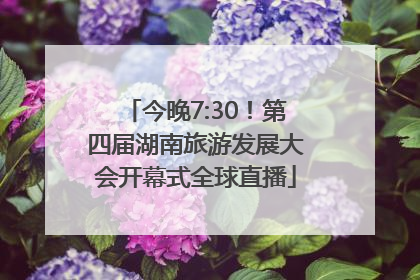 今晚7:30！第四届湖南旅游发展大会开幕式全球直播