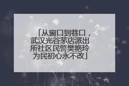 从窗口到巷口，武汉光谷茅店派出所社区民警樊艳玲为民初心永不改