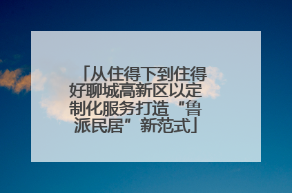 从住得下到住得好聊城高新区以定制化服务打造“鲁派民居”新范式