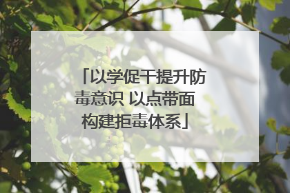 以学促干提升防毒意识 以点带面构建拒毒体系