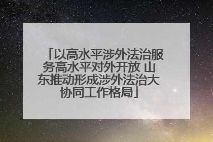 以高水平涉外法治服务高水平对外开放 山东推动形成涉外法治大协同工作格局