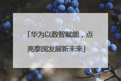 华为以数智赋能，点亮泰国发展新未来