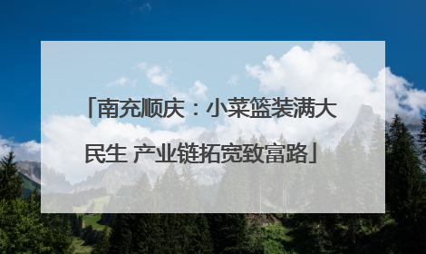 南充顺庆：小菜篮装满大民生 产业链拓宽致富路