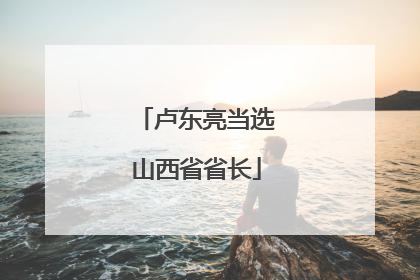 卢东亮当选山西省省长