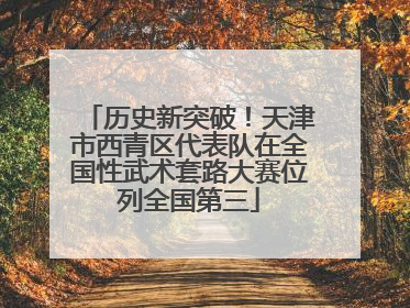 历史新突破！天津市西青区代表队在全国性武术套路大赛位列全国第三